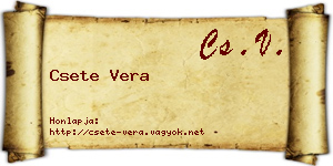 Csete Vera névjegykártya